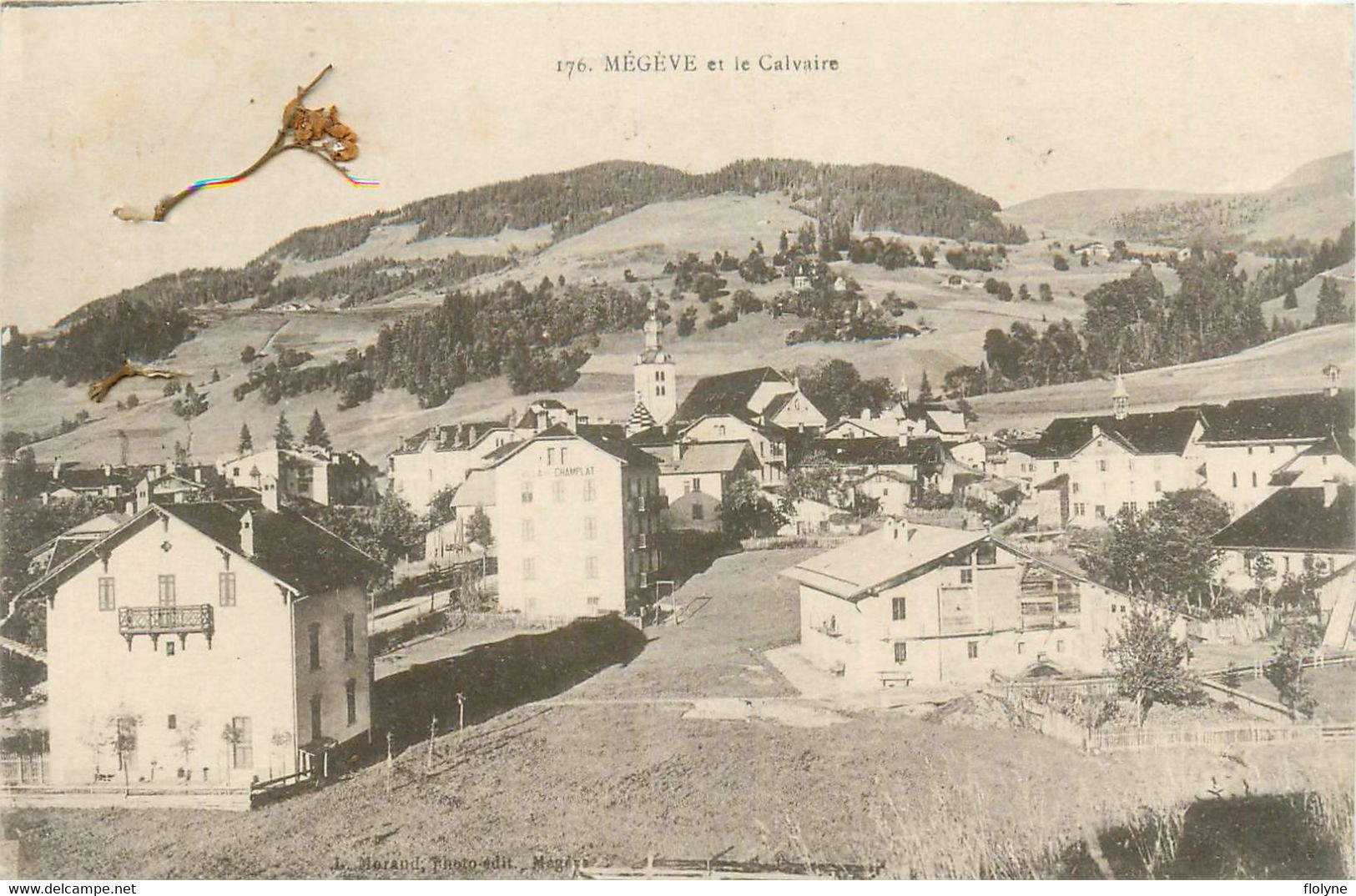 Megève - Vue Du Village Et Le Calvaire - Villa CHAMPLAT - Fleur Incrustée , Fait Main - Megève