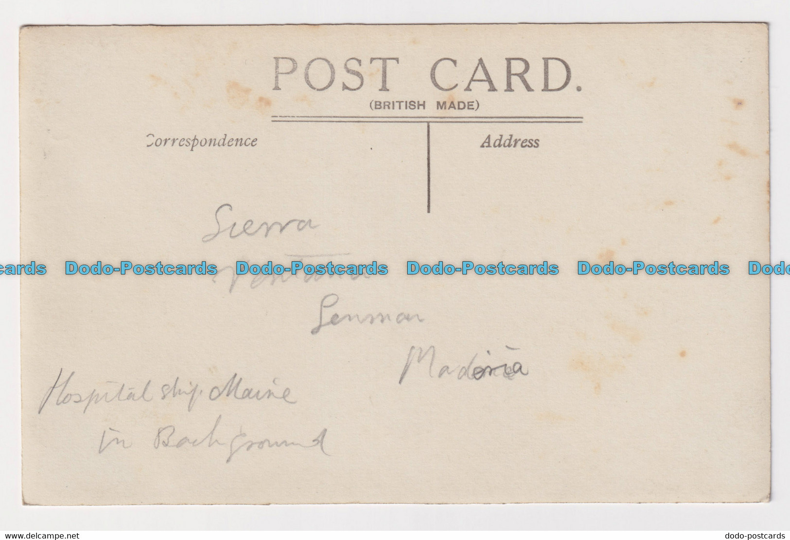 C012515 Madeira. Unknown Place. Hospital Ship - Mundo