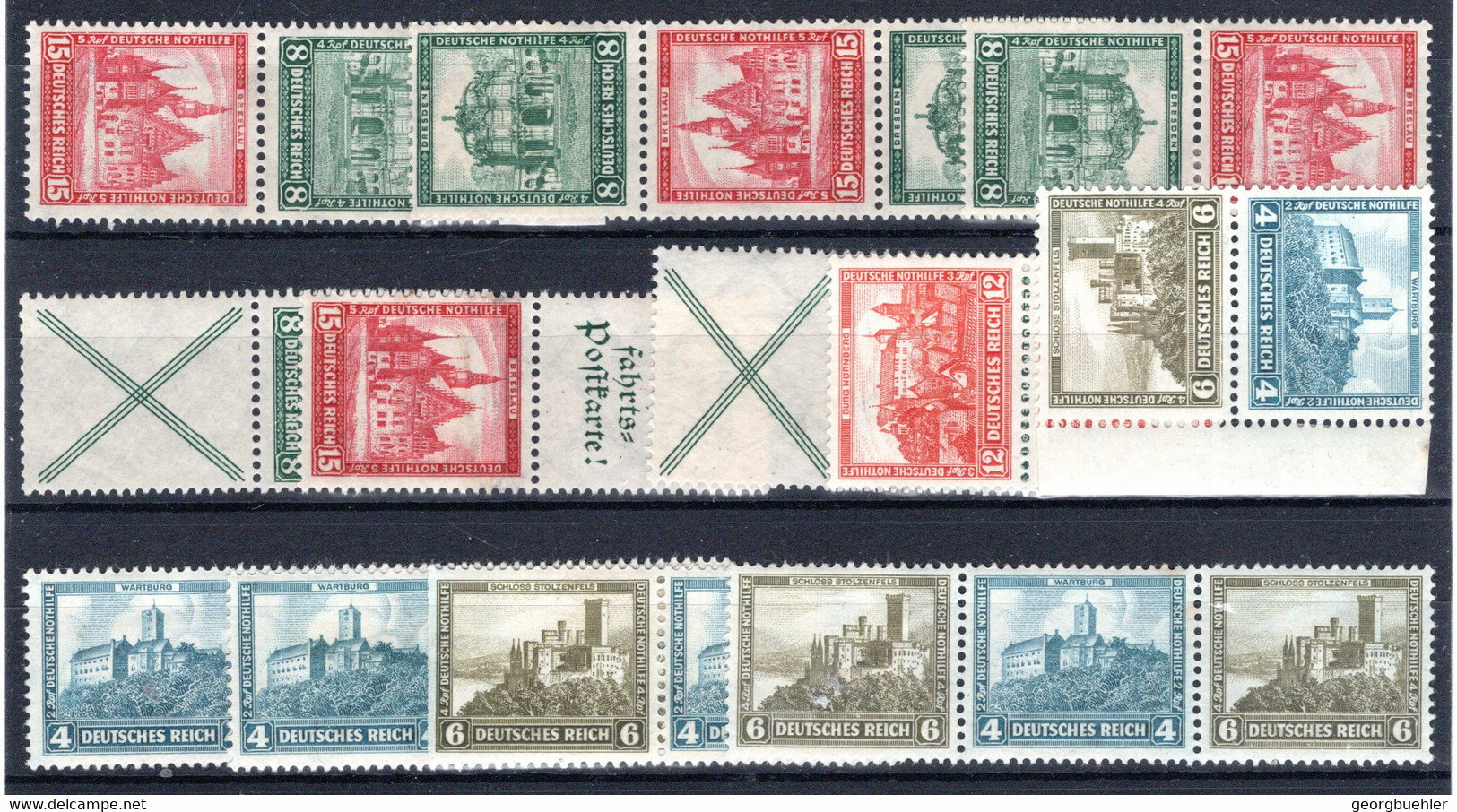 DEUTSCHES REICH-ZUSAMMENDRUCKE, Michel No.: S88-90 MH, Cat. Value: 314€ - Autres & Non Classés