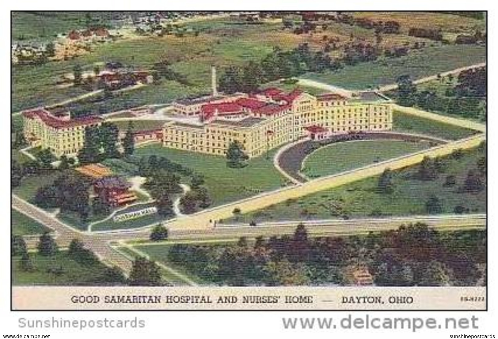 Ohio Dayton Aerial View Good Samaeritan Hospital And Nurses Home Curteich - Dayton