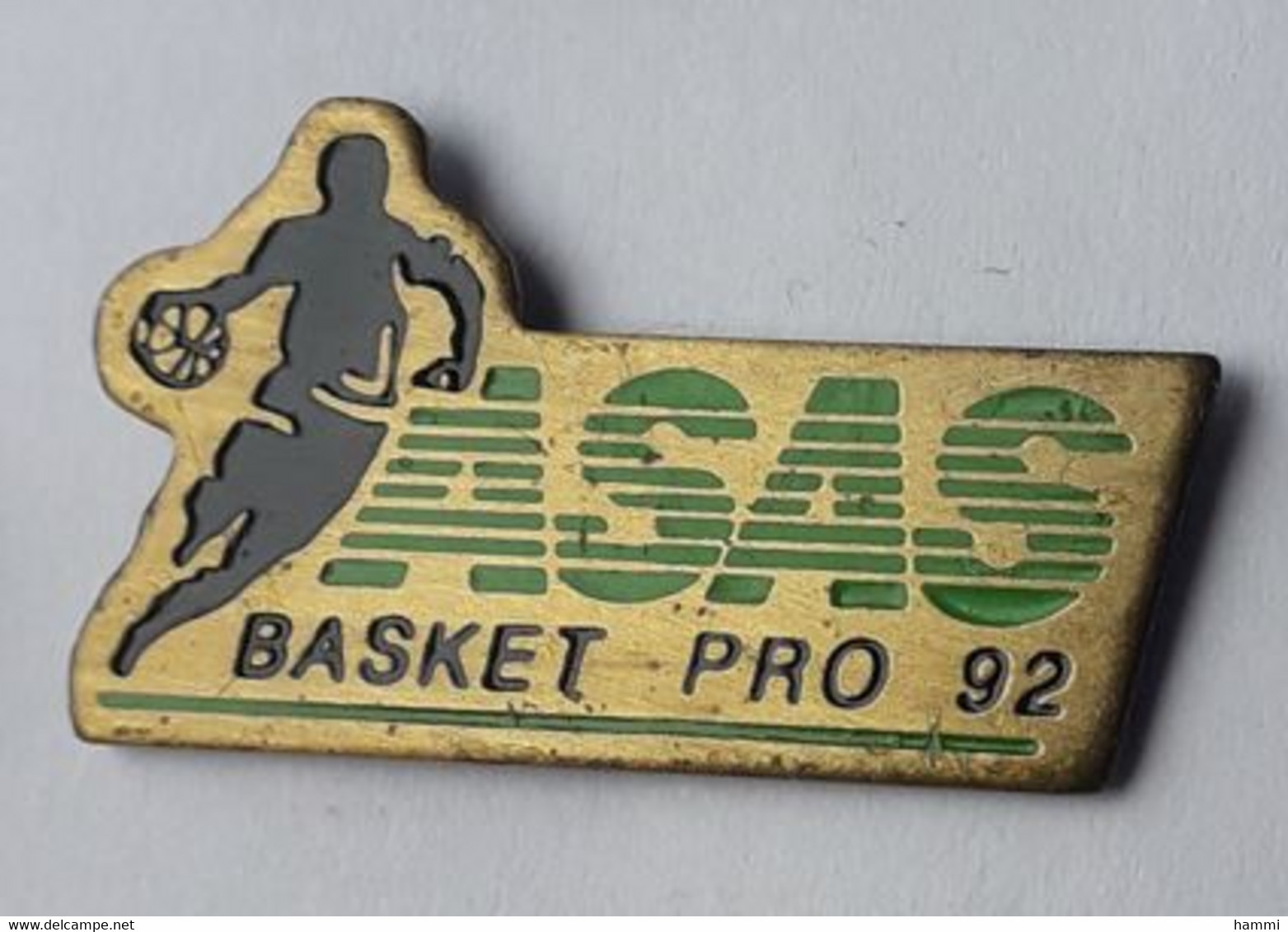 SP184 Pin's Basketball ASAS BASKET PRO 92 à SCEAUX Hauts-de-Seine Version Fond Doré Achat Immédiat - Basketball