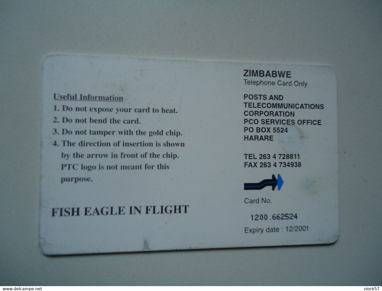 ZIMBABWE  USED CARDS  BIRD BIRDS EAGLES - Eagles & Birds Of Prey