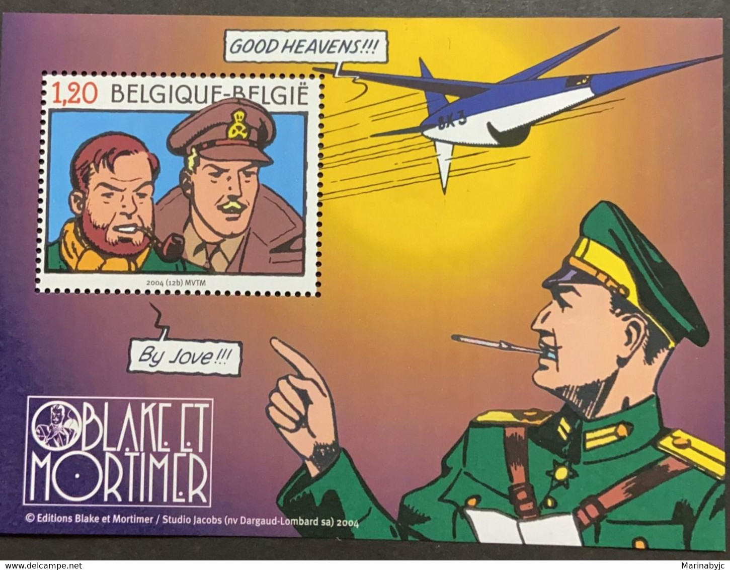 SP) 2004 BELGIUM, COMICS JOINT ISSUE WITH FRANCE, MILITARY, BLAKE ET MORTIMER, SOUVENIER SHEET, MN - Sonstige & Ohne Zuordnung