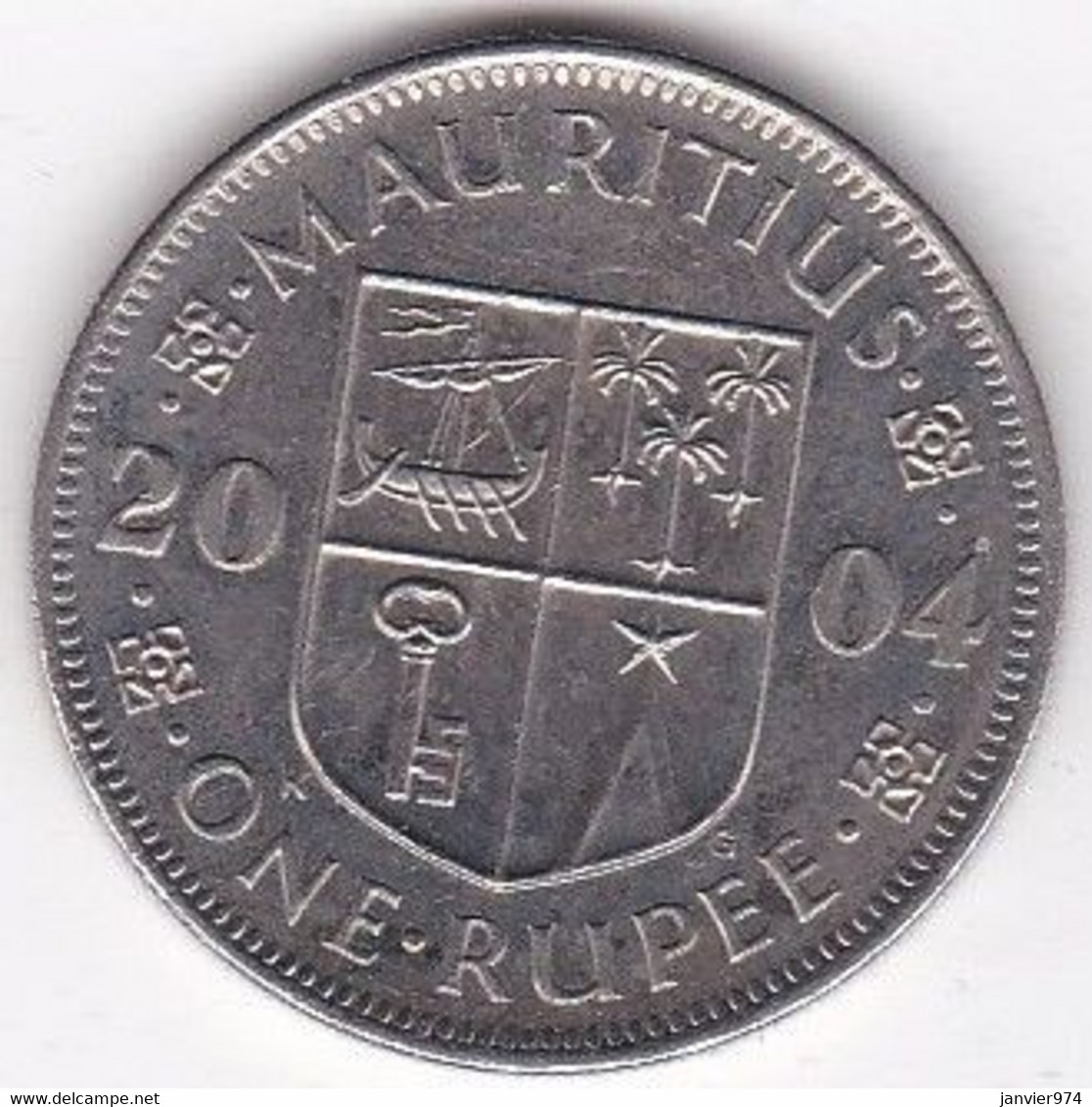 Maurice 1 Rupee 2004, Seewoosagur Ramgoolam, En Cupronickel , KM# 55 - Mauricio