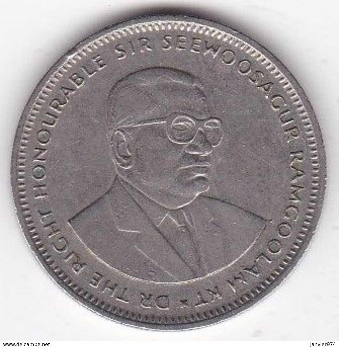 Maurice 1 Rupee 1991, Seewoosagur Ramgoolam, En Cupronickel , KM# 55 - Maurice