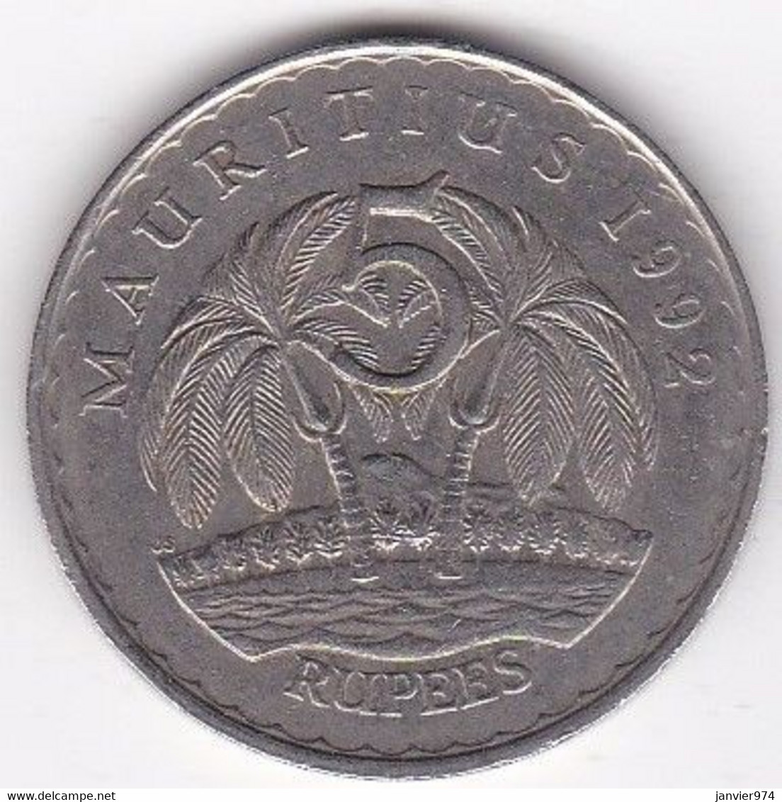 Maurice 5 Rupees 1992 , Seewoosagur Ramgoolam, En Cupronickel , KM# 56 - Maurice