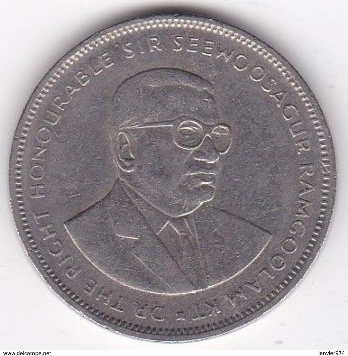 Maurice 5 Rupees 1992 , Seewoosagur Ramgoolam, En Cupronickel , KM# 56 - Maurice