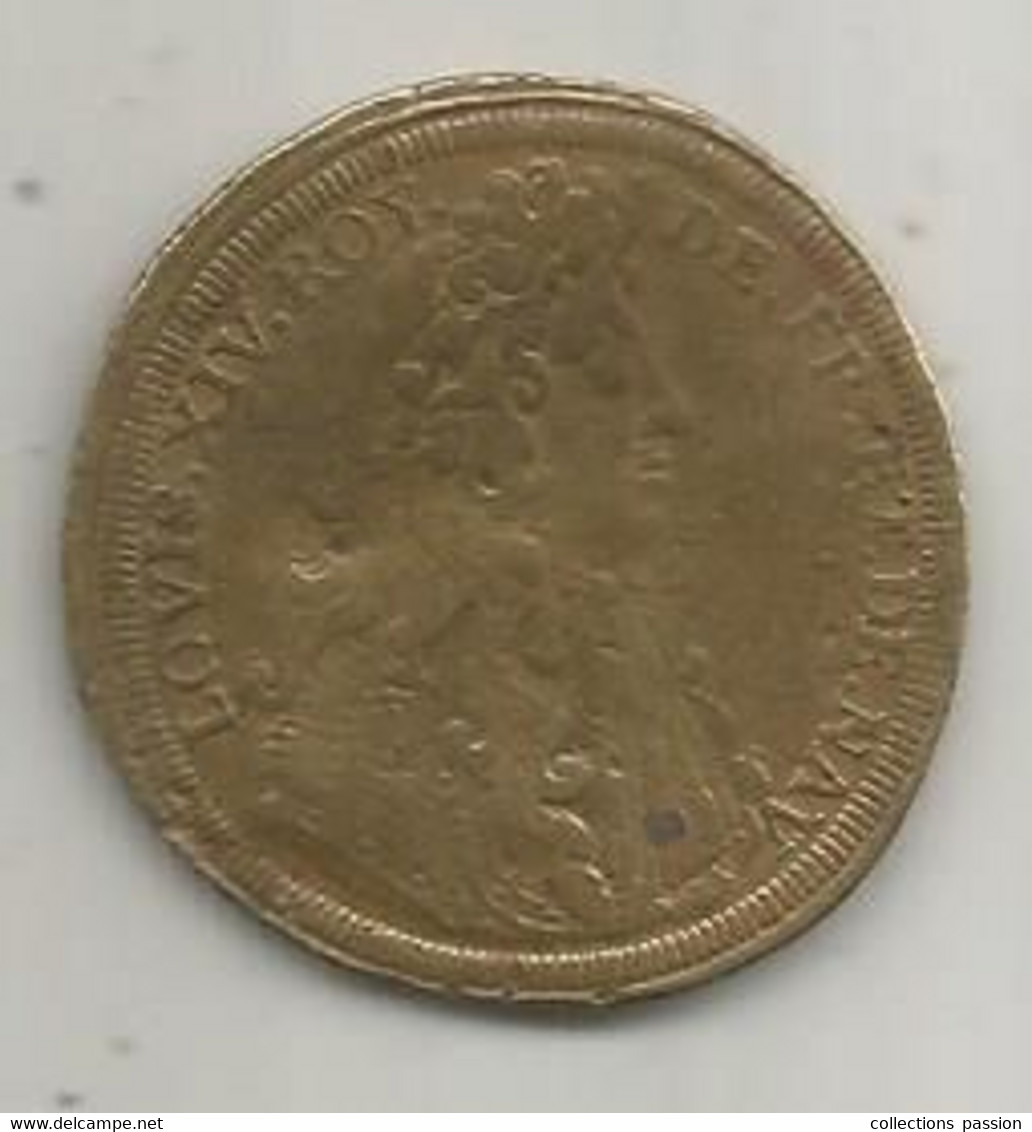 Jeton LOUIS XIV ,LAZA GOTTL LAVFFERS RECH PFENING , 2 Scans - Royal / Of Nobility