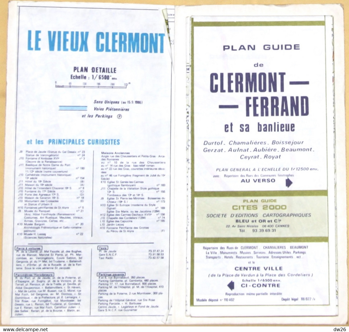 Plan Guide Cités 2000: Clermont-Ferrand - Plans Détaillés: Aubière, Aulnat, Beaumont, Chamalières, Ceyrat - Autres & Non Classés