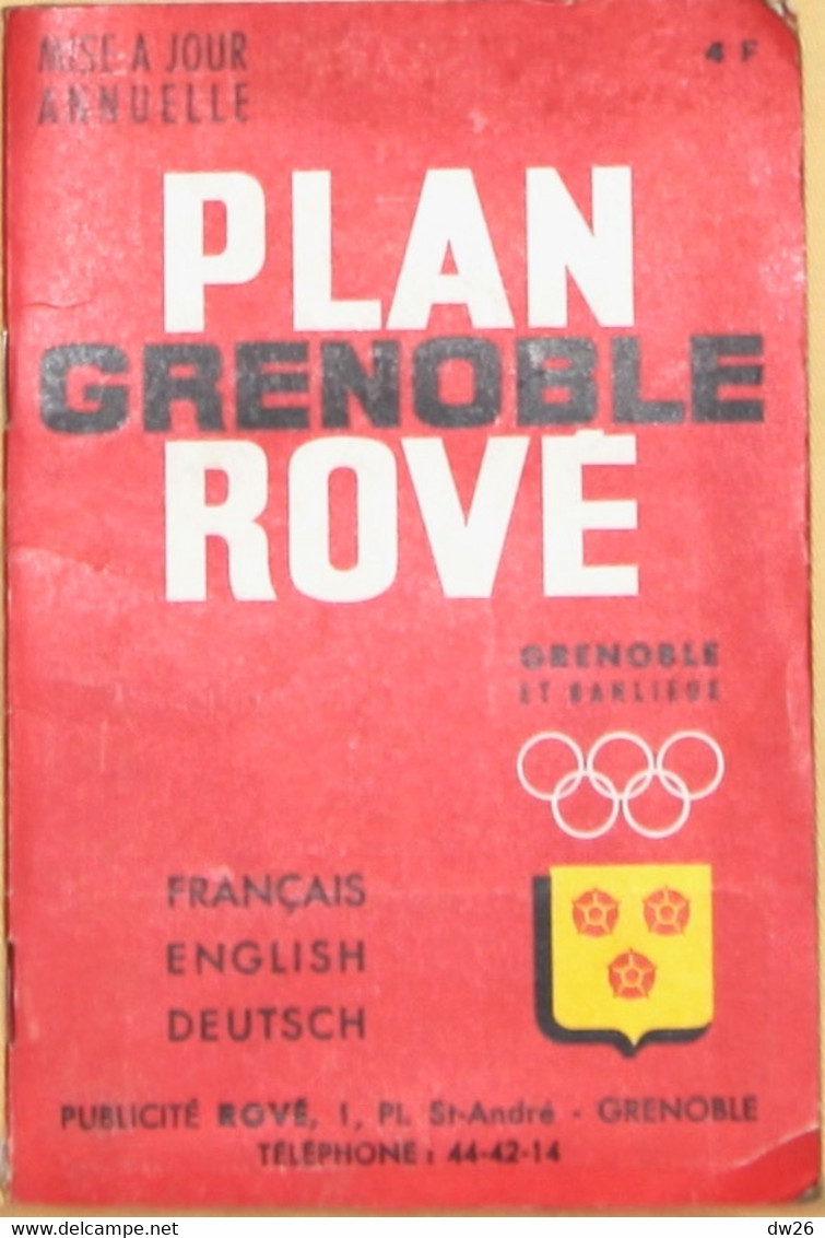 Plan Rové Grenoble (Ville Olympique) Et Sa Banlieue - Plans Des Rues (Français, English, Deutsch) 1968 - Autres & Non Classés