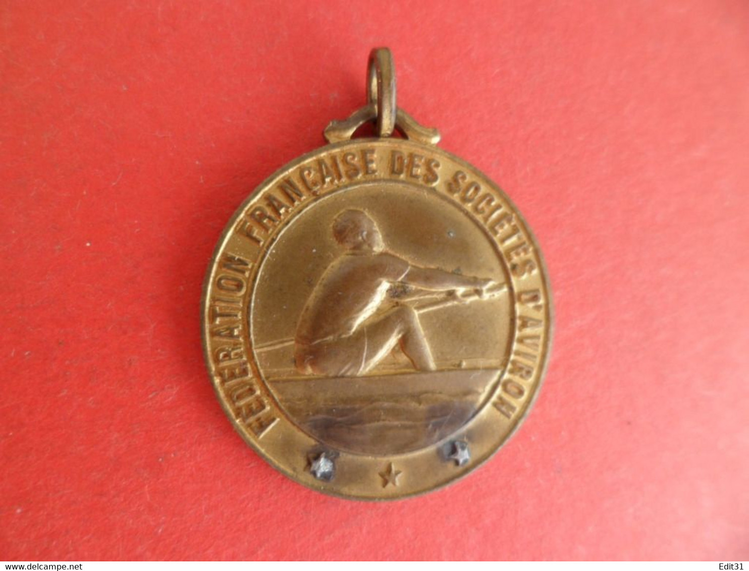 No Pins Médaille Bronze Doré Sport Aviron Féd. Francaise Des Sociétés Aviron Critériums 1943 Séniors Poinçon Boucle - Rowing