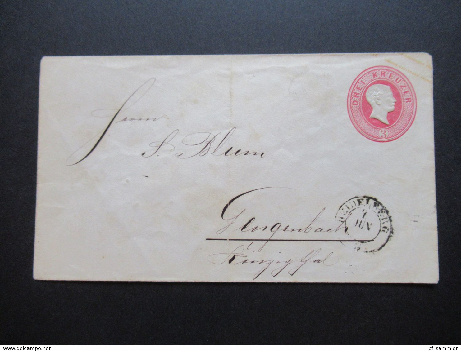 AD Baden Ganzsachen Umschlag 3 Kreuzer Insgesamt 20 Stück Auch Verschiedene Stempel, Bahnpost Usw, Stöberposten!! - Postal  Stationery