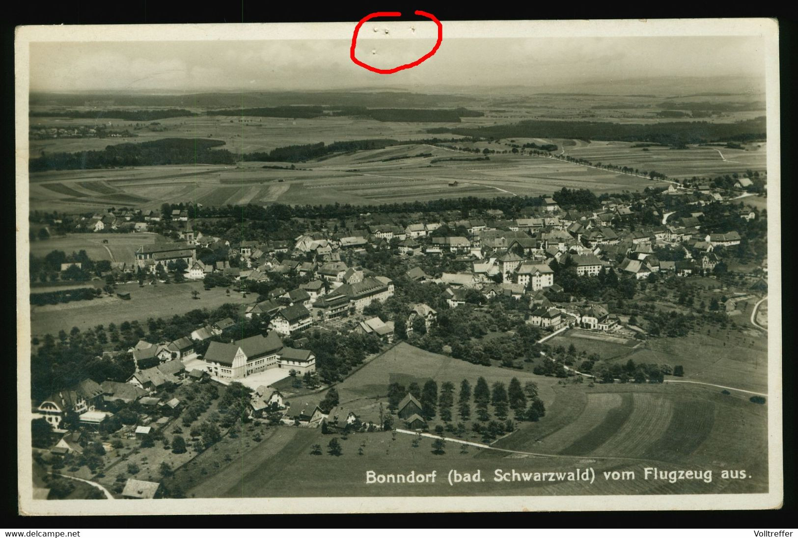 Orig. Foto AK Um 1938, Fliegeraufnahme Luftbild Bonndorf Badischer Schwarzwald Vom Flugzeug Aus, Gelaufen Mit SST - Bonndorf