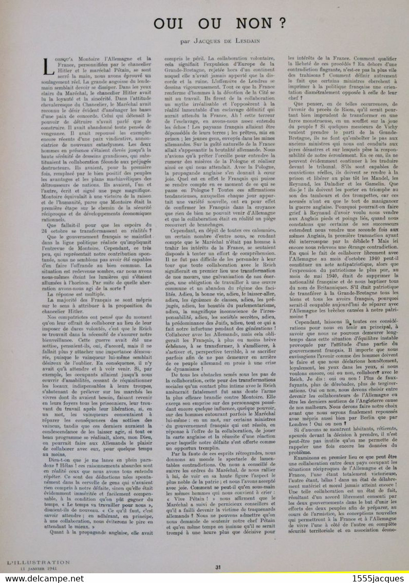 L'ILLUSTRATION N° 5105 11-01-1941 D’ARSONVAL CINÉMA DOUBLAGE MARSEILLE MEILHAN LA PORCHERIE BRUITEUR RAYNOUARD BALZAC