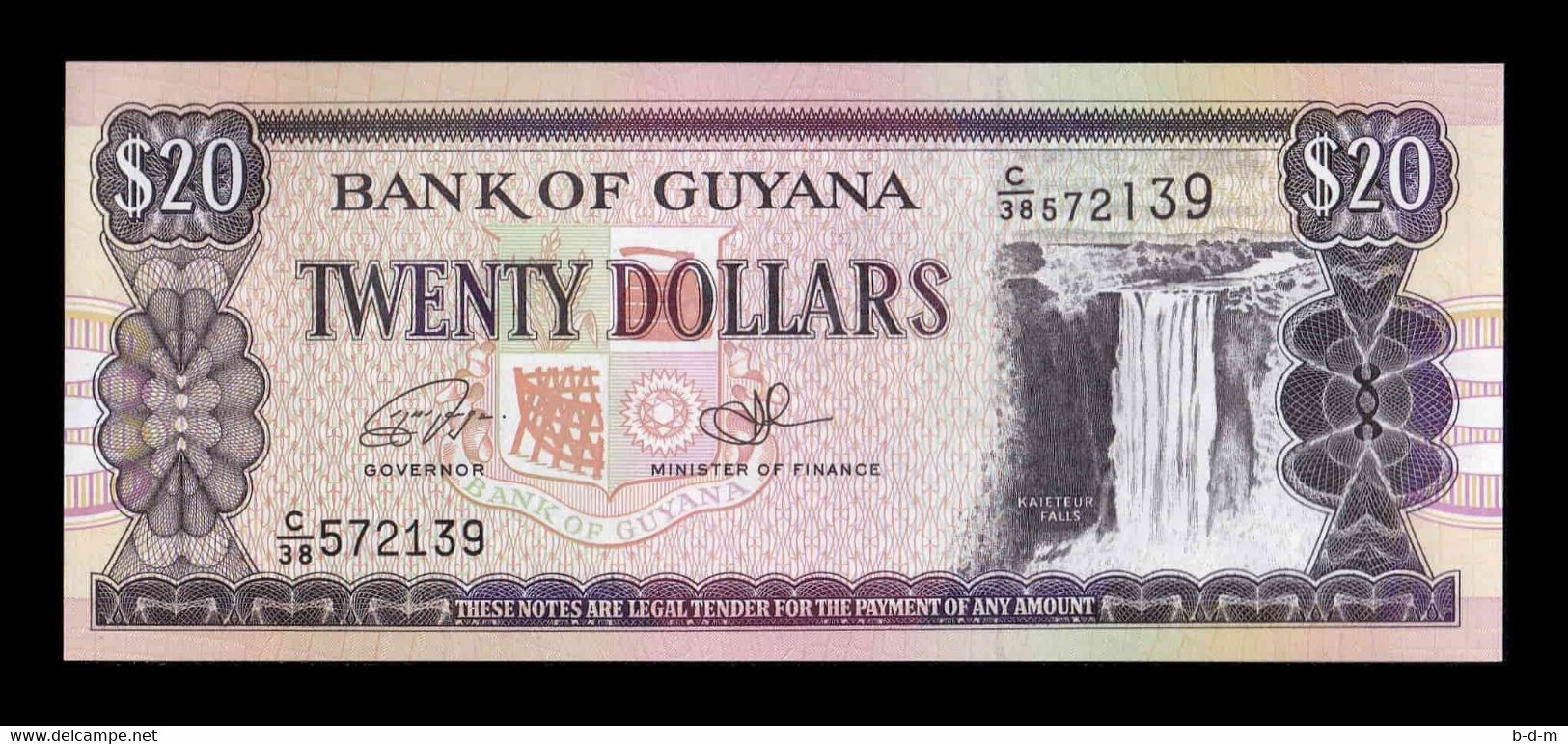 Guyana 20 Dollars 2016 Pick 30f SC UNC - Guyana