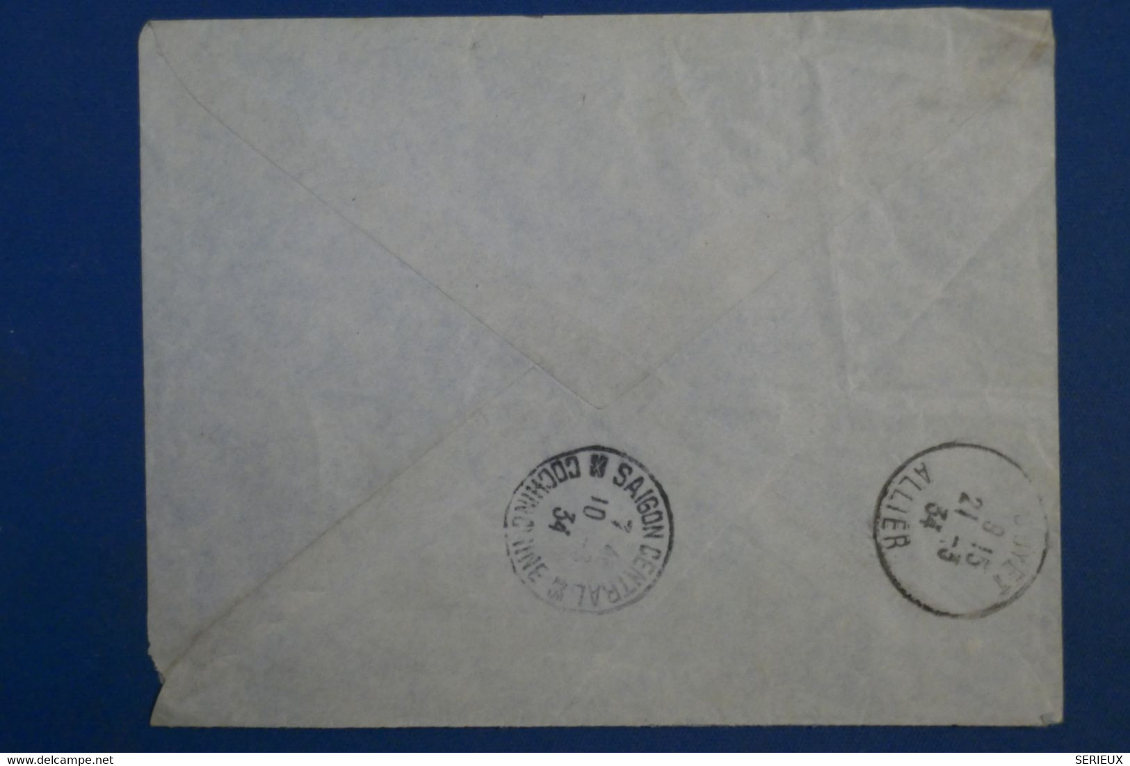 AL2  INDOCHINE  BELLE LETTRE RECOM.  1934 PETIT BUREAU  VINH  POUR  DOYET FRANCE ++++ AFFR .INTERESSANT - Airmail