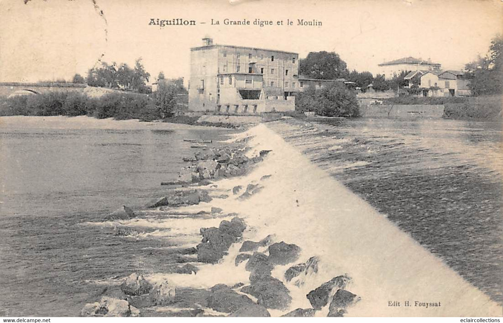 Aiguillon      47      La Grande Digue Et Le Moulin        (voir Scan) - Andere & Zonder Classificatie