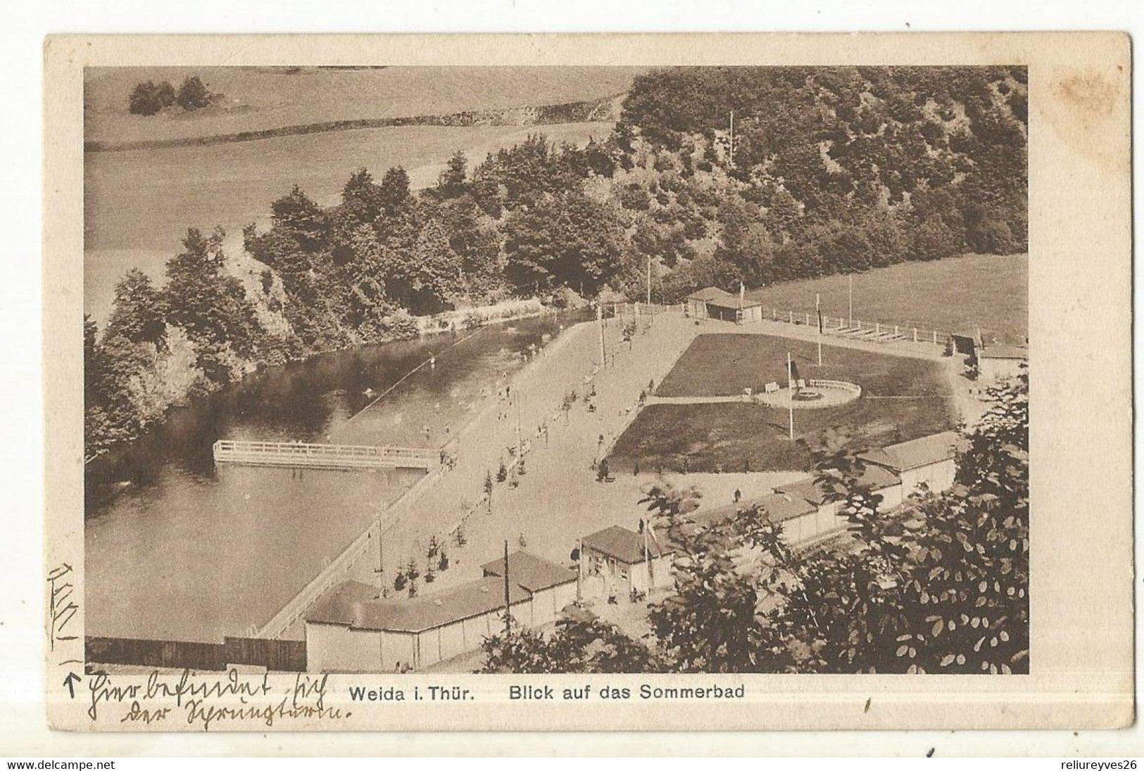 CPA , Allemagne, N°681, Weida I. Thûr , Blick Auf Das Sommerbad , Ed. Paul Brômel - Weida