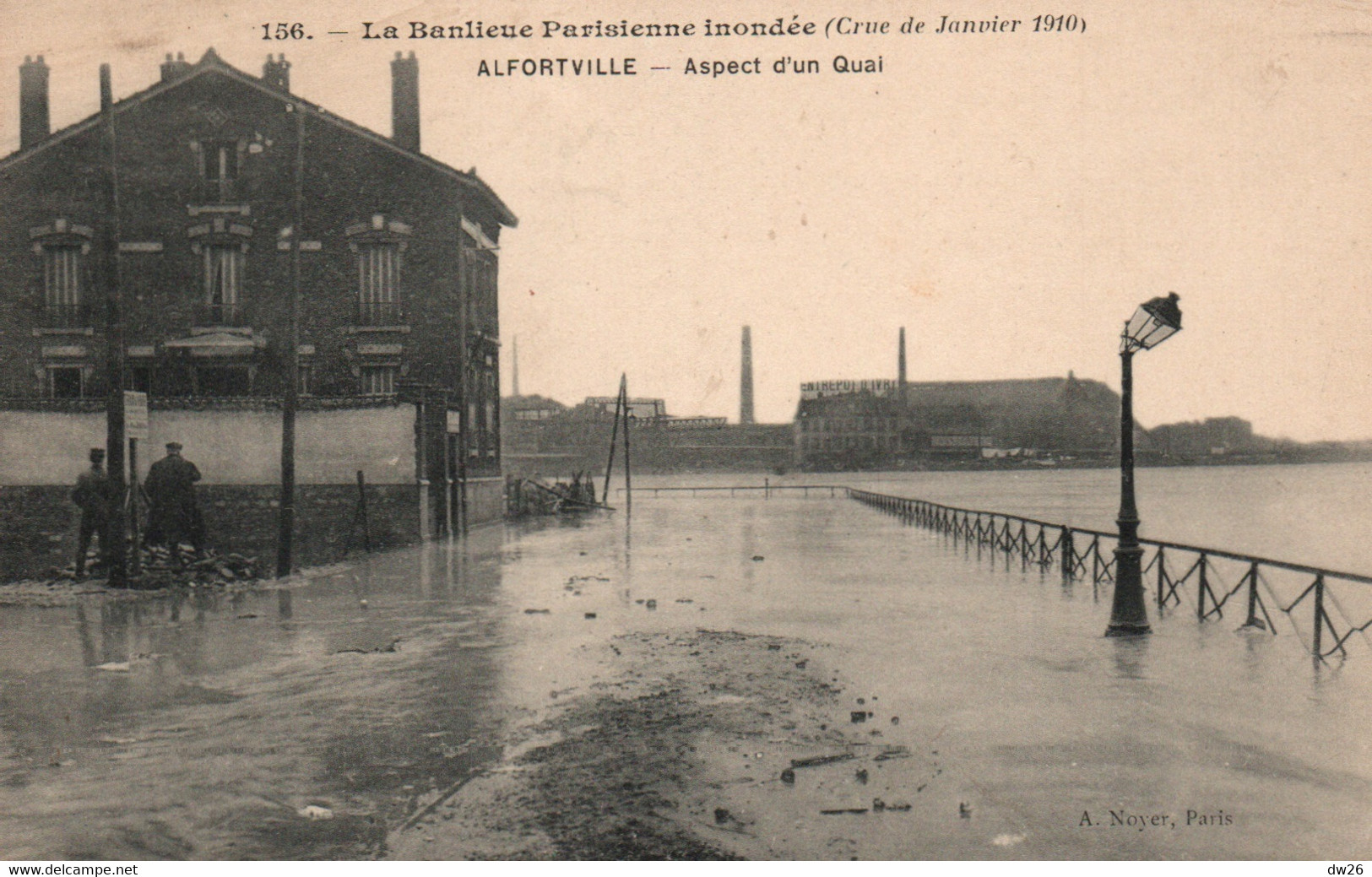 La Banlieue Parisienne Inondée: Crue De Janvier 1910 - Alfortville: Aspect D'un Quai - Carte Noyer N° 156 Non Circulée - Floods
