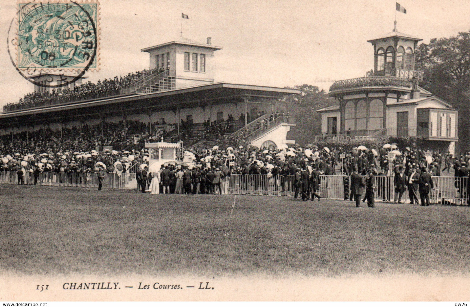 Hippisme - Les Courses à Chantilly: Les Tribunes En 1906 - Carte LL N° 151 - Hípica
