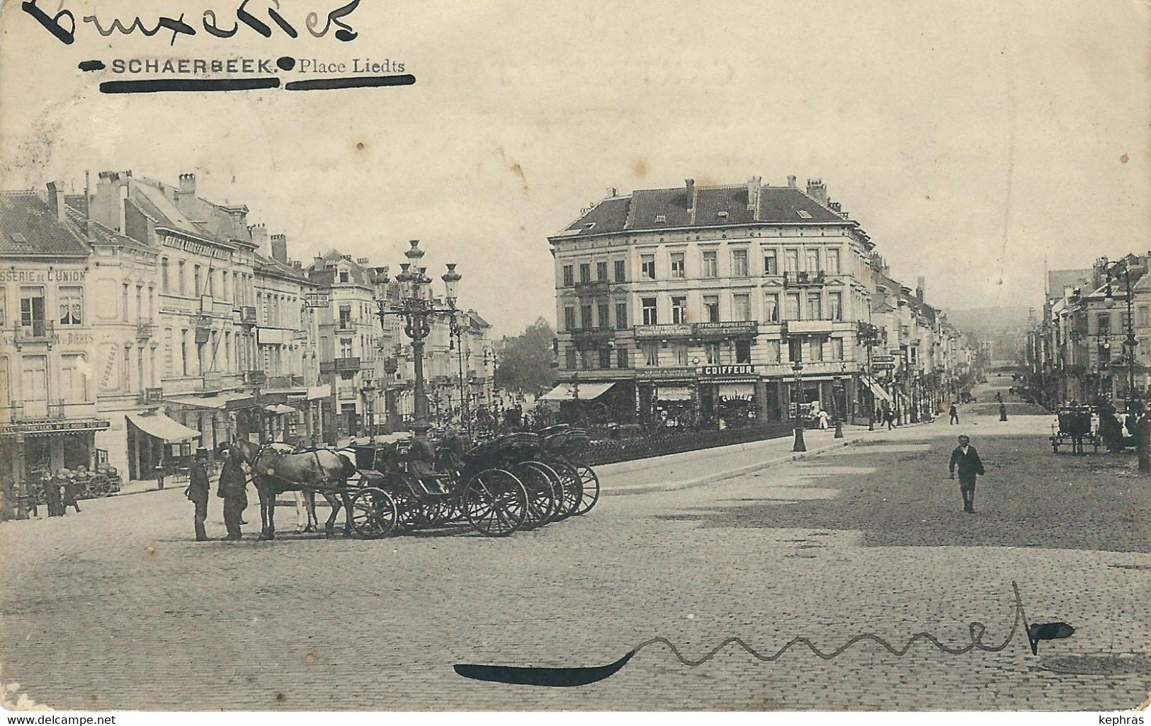 SCHAERBEEK : Place Lieds - TRES RARE VARIANTE - Cachet De La Poste 1912 - Schaarbeek - Schaerbeek