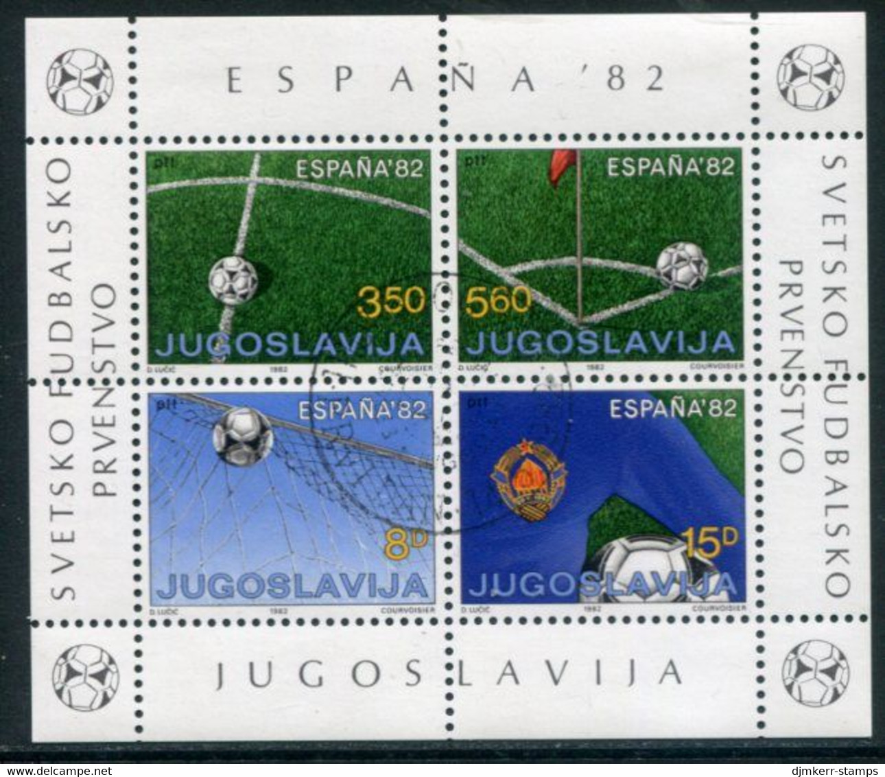 YUGOSLAVIA 1982 Football World Cup Block Used.  Michel Block 20 - Used Stamps