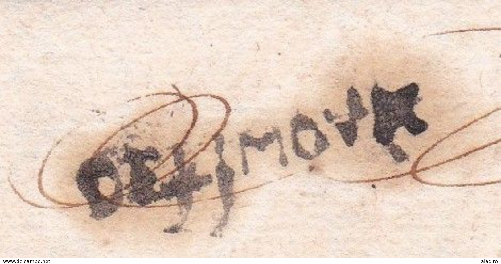 1759 - Marque Postale DE LIMOUX  (23 X 4 Mm) Sur Lettre Pliée Avec Correspondance Vers MONTAUBAN - 1701-1800: Precursors XVIII