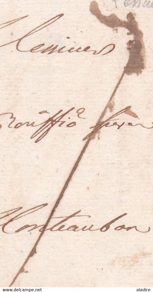 1759 - Marque Postale DE LIMOUX  (23 X 4 Mm) Sur Lettre Pliée Avec Correspondance Vers MONTAUBAN - 1701-1800: Precursors XVIII