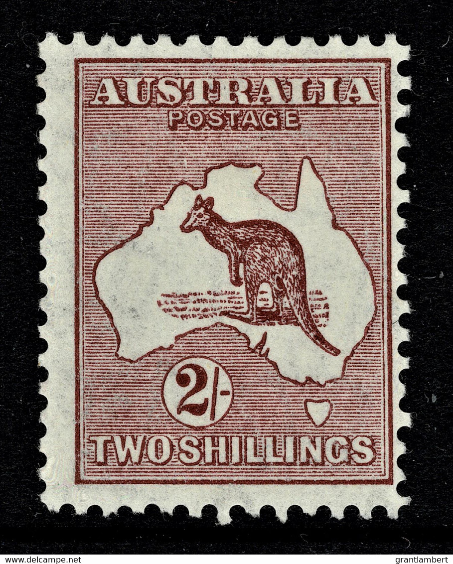 Australia 1935 Kangaroo 2/- Maroon C Of A Wmk Die II MH Variety - Nuovi