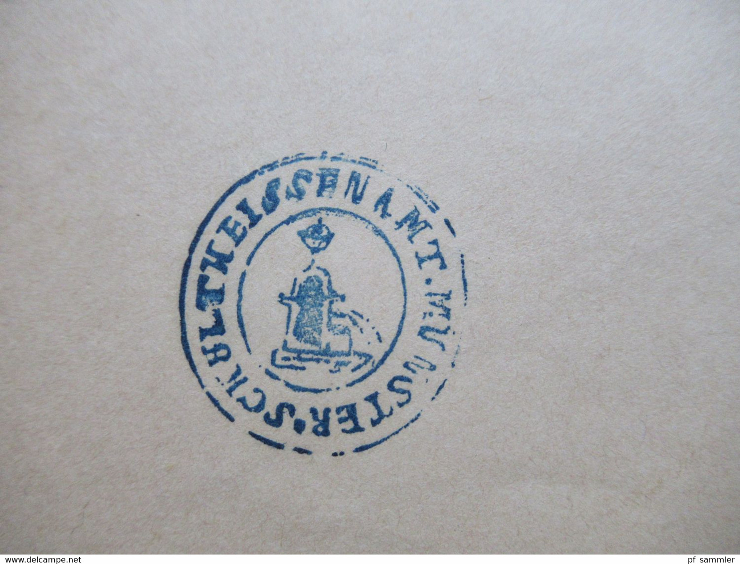 AD Württemberg 1892 Ganzsachen Umschlag U Dienstpost Blauer Dienststempel Schultheissenamt Munster - Interi Postali