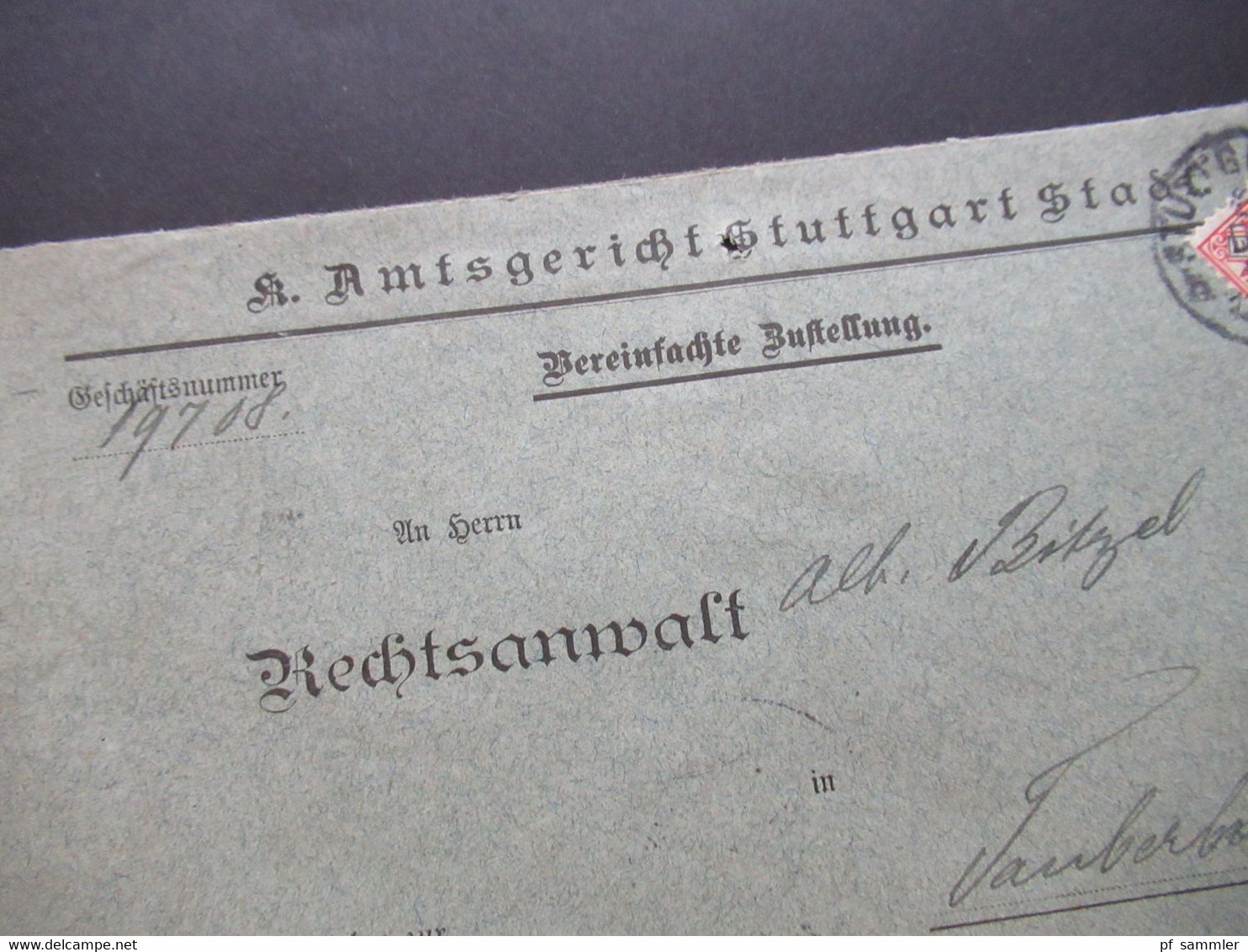 AD Württemberg Dienstpost Markenbriefe Gericht / Amtsgericht / Amtlicher Verkehr 8 Belege Um 1905 / 1906 - Storia Postale