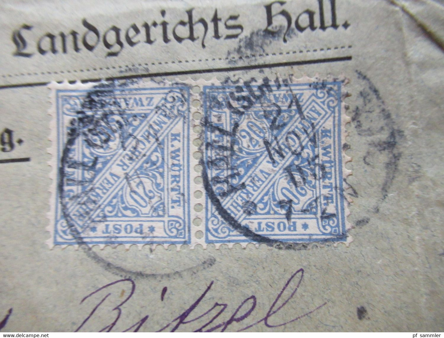 AD Württemberg Dienstpost Markenbriefe Gericht / Amtsgericht / Amtlicher Verkehr 8 Belege um 1905 / 1906