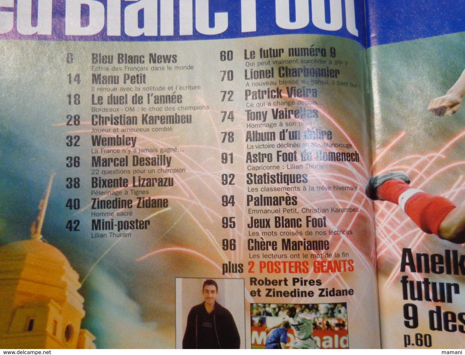 Bleu Blanc Foot N°4 Fevrier 99-zizou Dugarry Liza Karembeu Vairelles Desailly-manu Petit - Sport