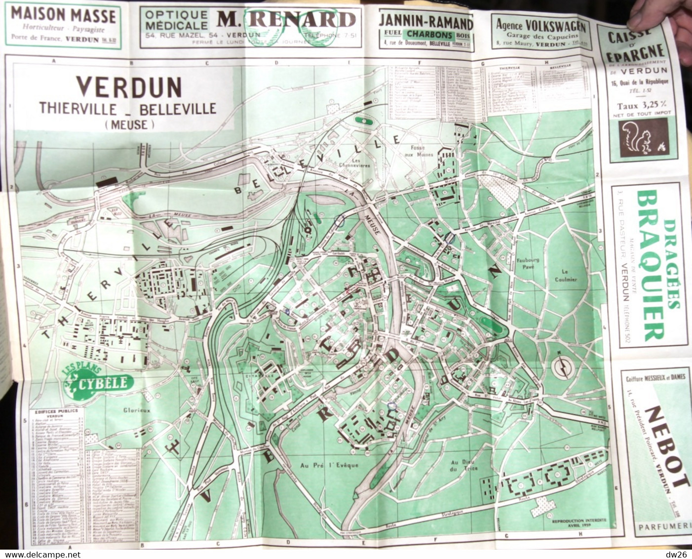 Les Plans Cybèle - Verdun, Belleville, Thierville (Meuse) Avec Noms Des Rues - Autres & Non Classés