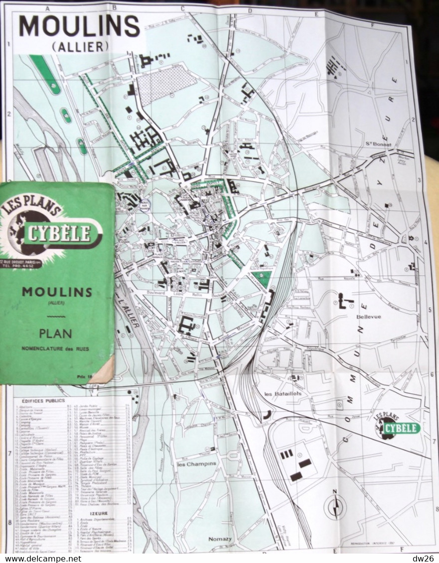 Les Plans Cybèle - Moulins (Allier) Avec Nomenclature Des Rues - Other & Unclassified