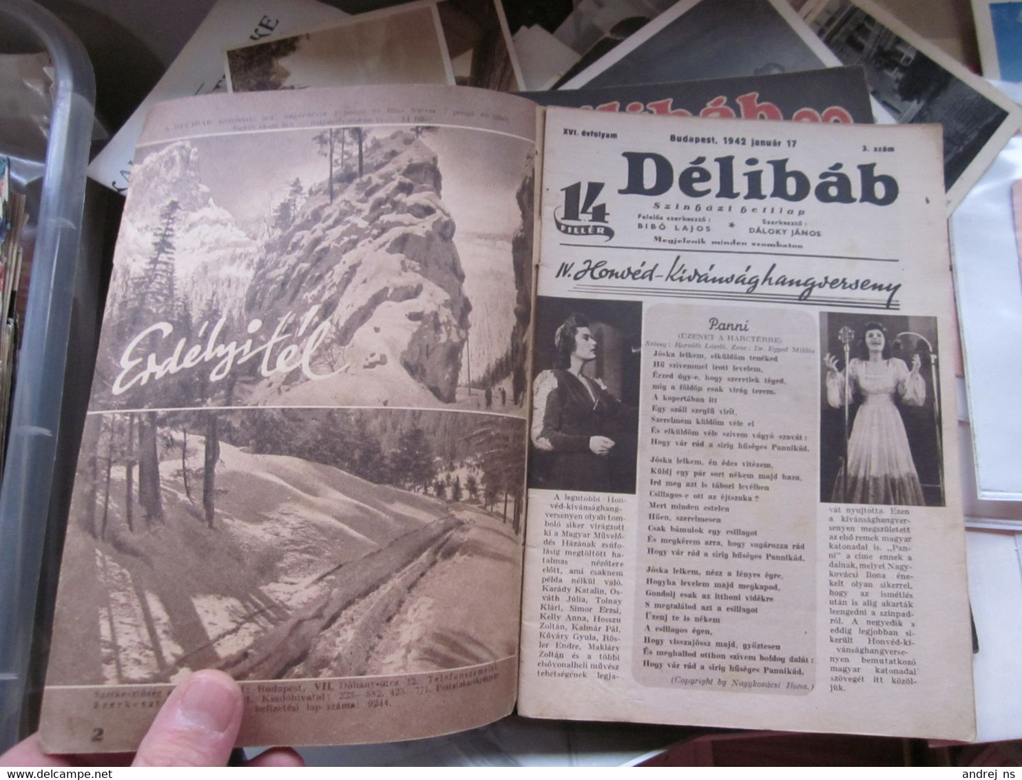 Delibab Luisa Ferida Budapest 1942 Carsta Lock - Zeitungen & Zeitschriften