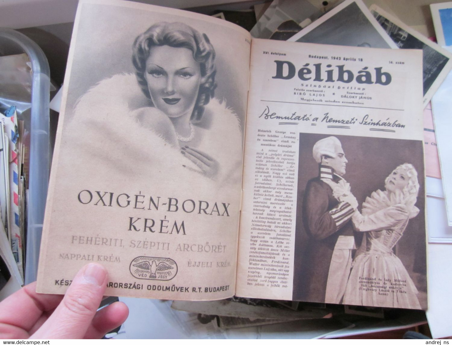 Delibab Camilla Horn Budapest 1942 Madarasz Laszlo - Zeitungen & Zeitschriften