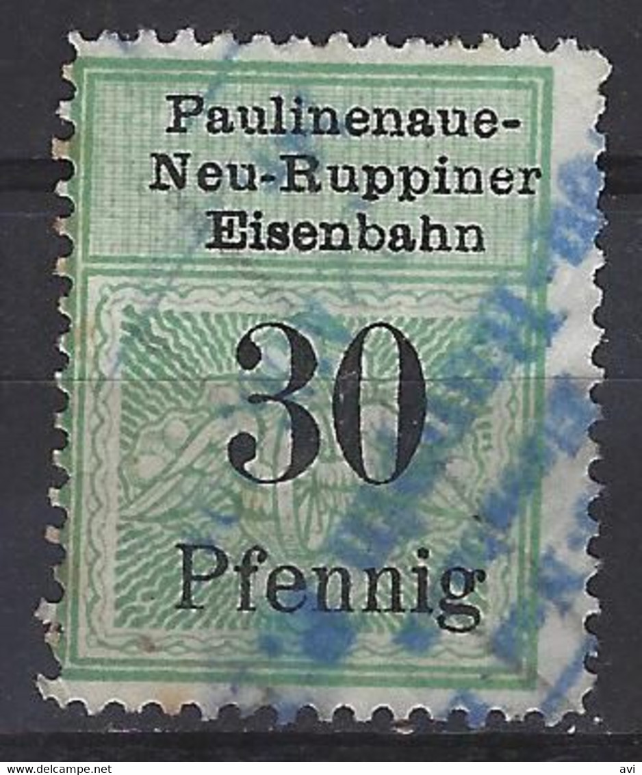 Old Germany Railway Parcel Paulinenauer-Neu Rupiner 30pf.Used Trains/Railways/Eisenbahnmarken - Revenue Stamps