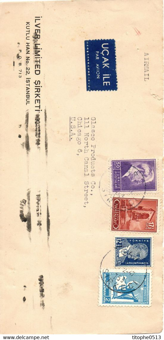 TURQUIE. Belle Enveloppe Commerciale Ayant Circulé En 1947. - Storia Postale