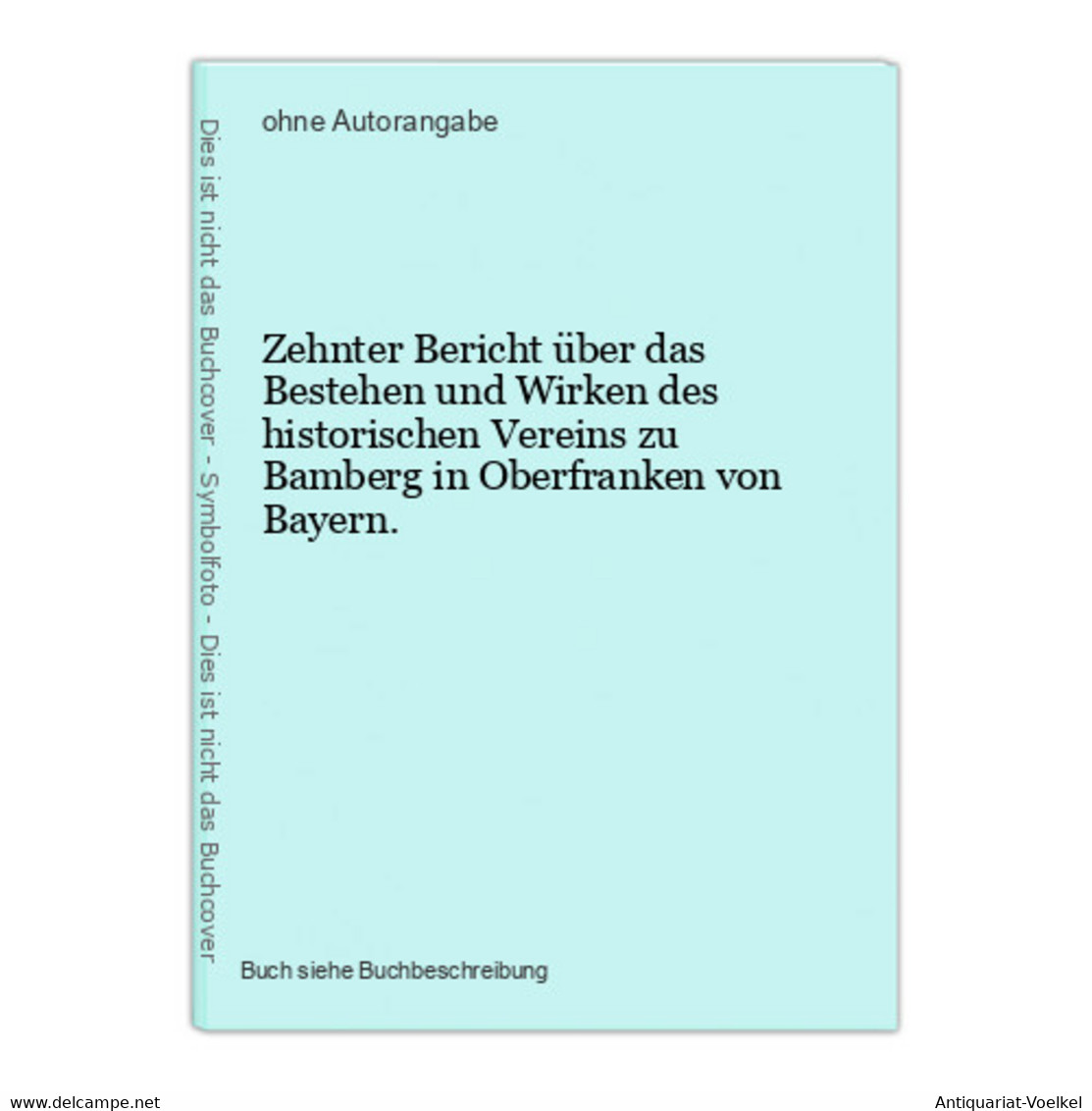 Zehnter Bericht über Das Bestehen Und Wirken Des Historischen Vereins Zu Bamberg In Oberfranken Von Bayern. - Mappemondes