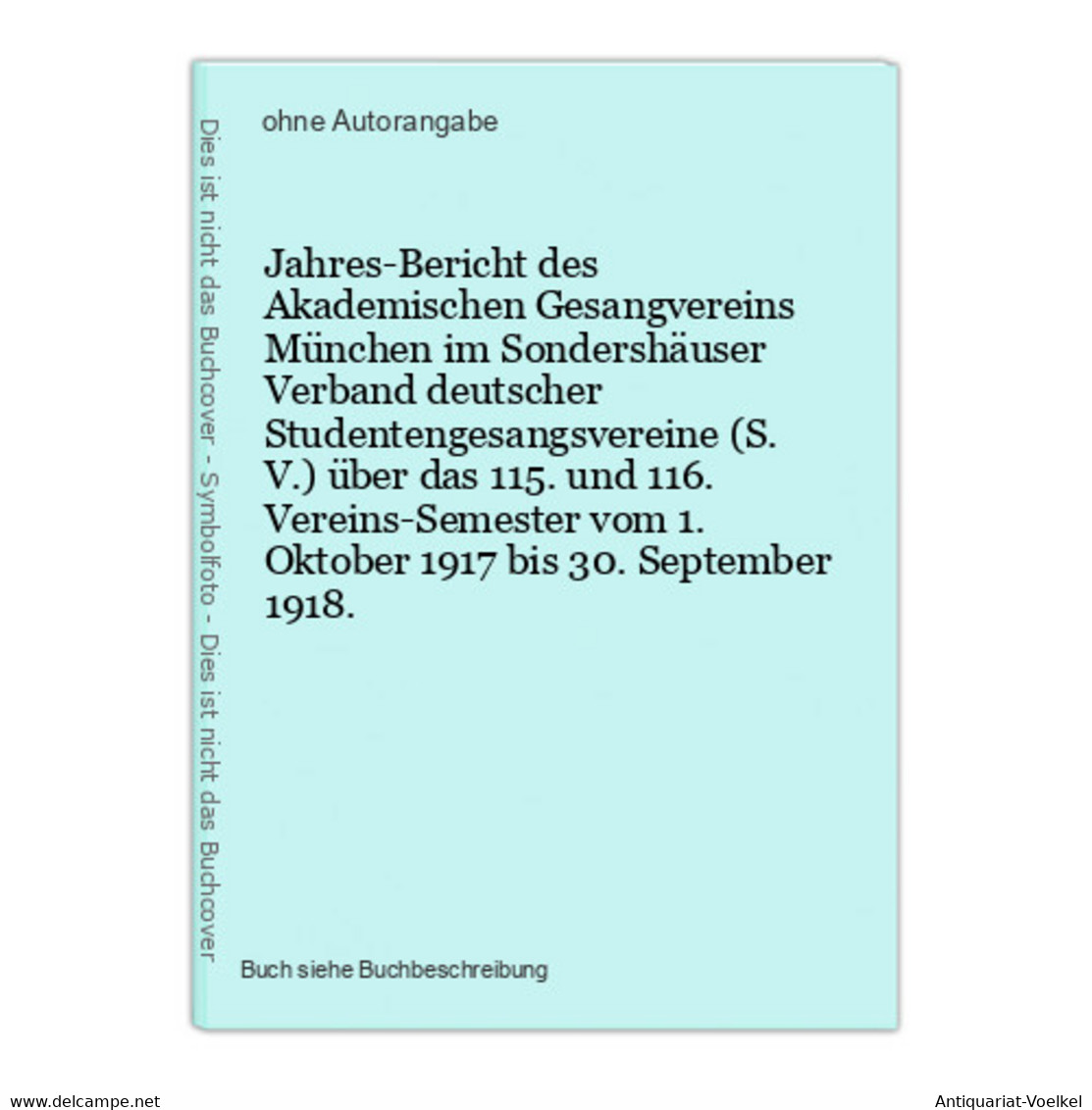 Jahres-Bericht Des Akademischen Gesangvereins München Im Sondershäuser Verband Deutscher Studentengesangsverei - Landkarten