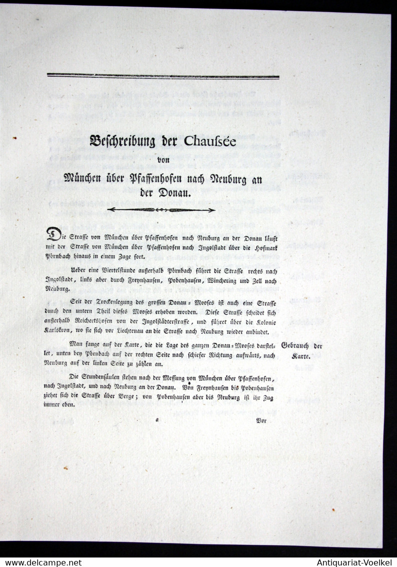 Beschreibung Der Chaussee Von München über Pfaffenhofen Nach Neuburg An Der Donau - Beschreibung Textblätter K - Maps Of The World