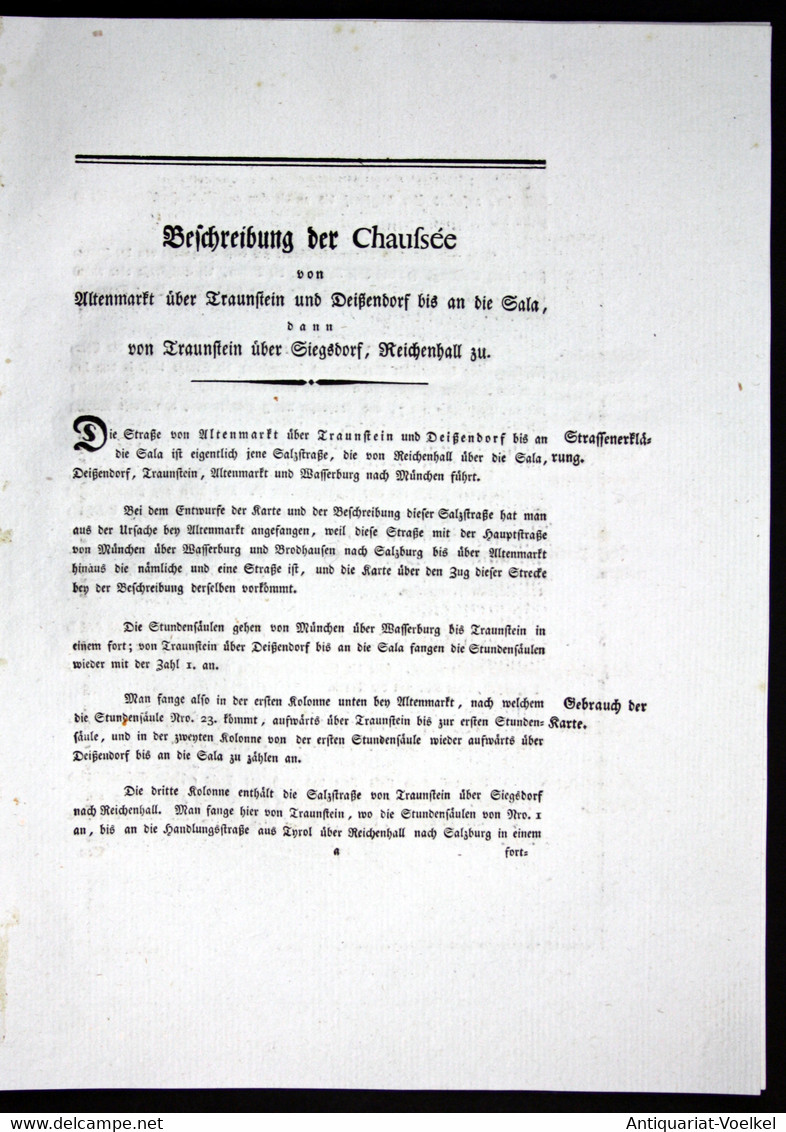 Beschreibung Der Chaussee Von Altenmarkt über Traunstein Und Deißendorf Bis An Die Sala Dann Von Traunstein üb - Landkarten