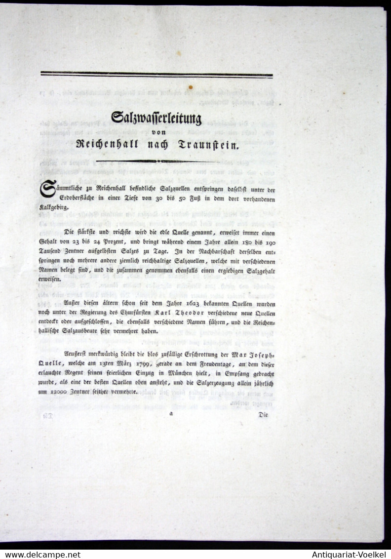 Beschreibung Der Chaussee Von Reichenhall Nach Traunstein - Beschreibung Textblätter Karte Reichenhall Traunst - Maps Of The World