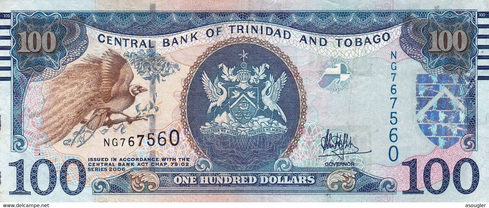 Trinidad & Tobago 100 Dollars 2006 VF P-51 "free Shipping Via Registered Air Mail" - Trinidad & Tobago