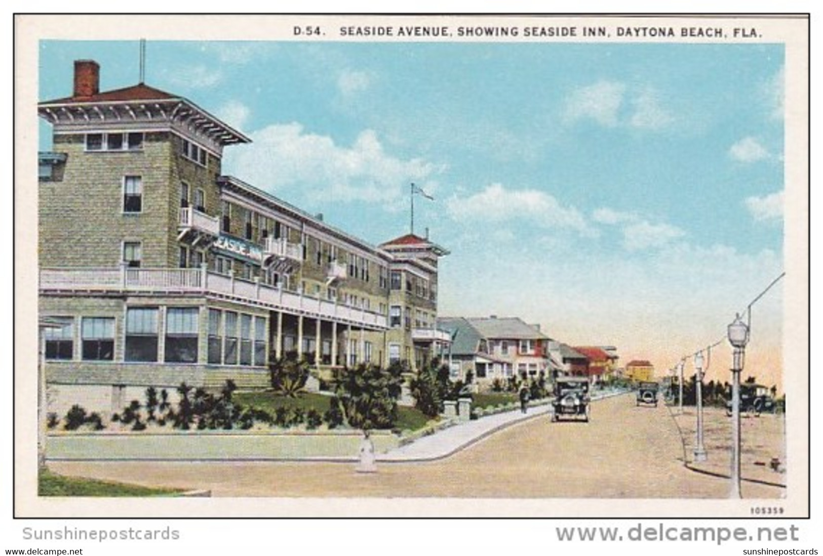 Florida Daytona Beach Seaside Avenue Showing Seaside Inn - Daytona