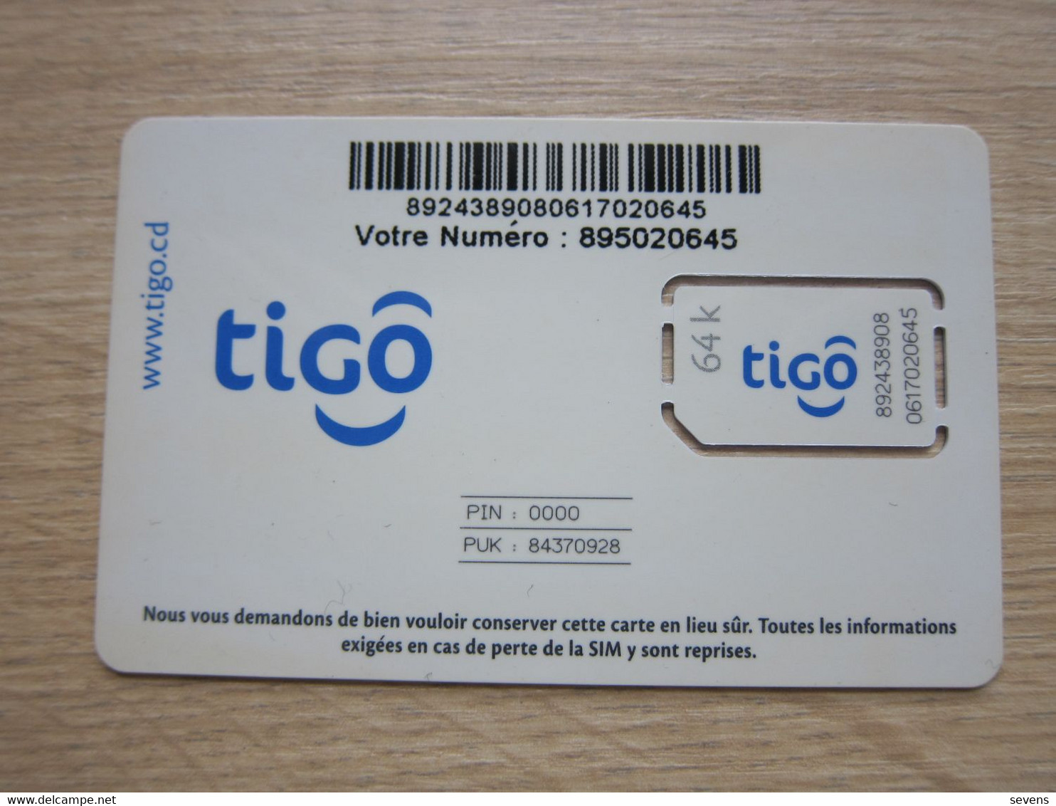 Tigo GSM SIM Card, Fixed Chip - Chad