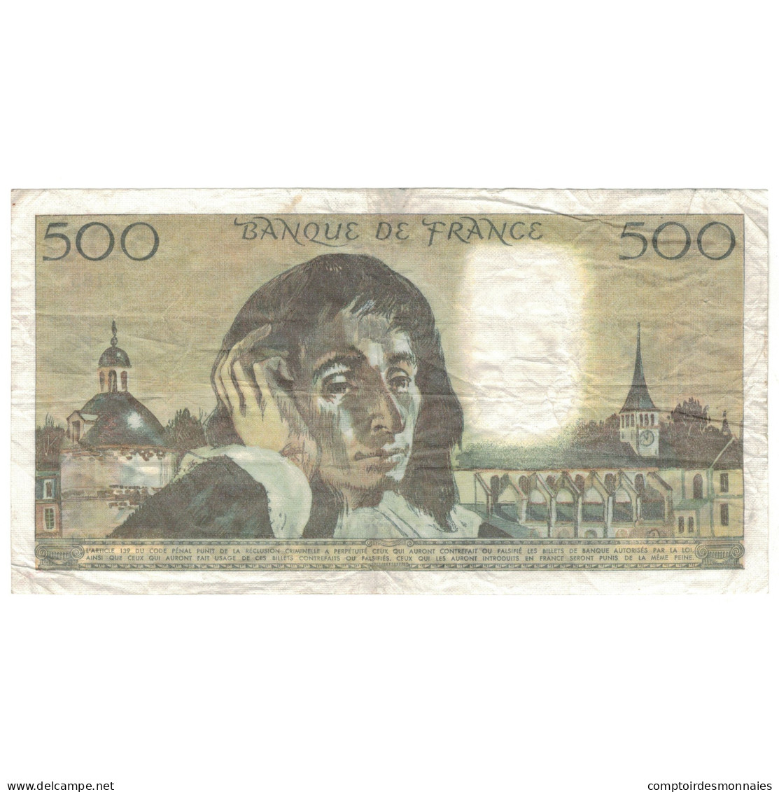 France, 500 Francs, Pascal, 1983, E.185, TB, Fayette:71.29, KM:156e - 500 F 1968-1993 ''Pascal''