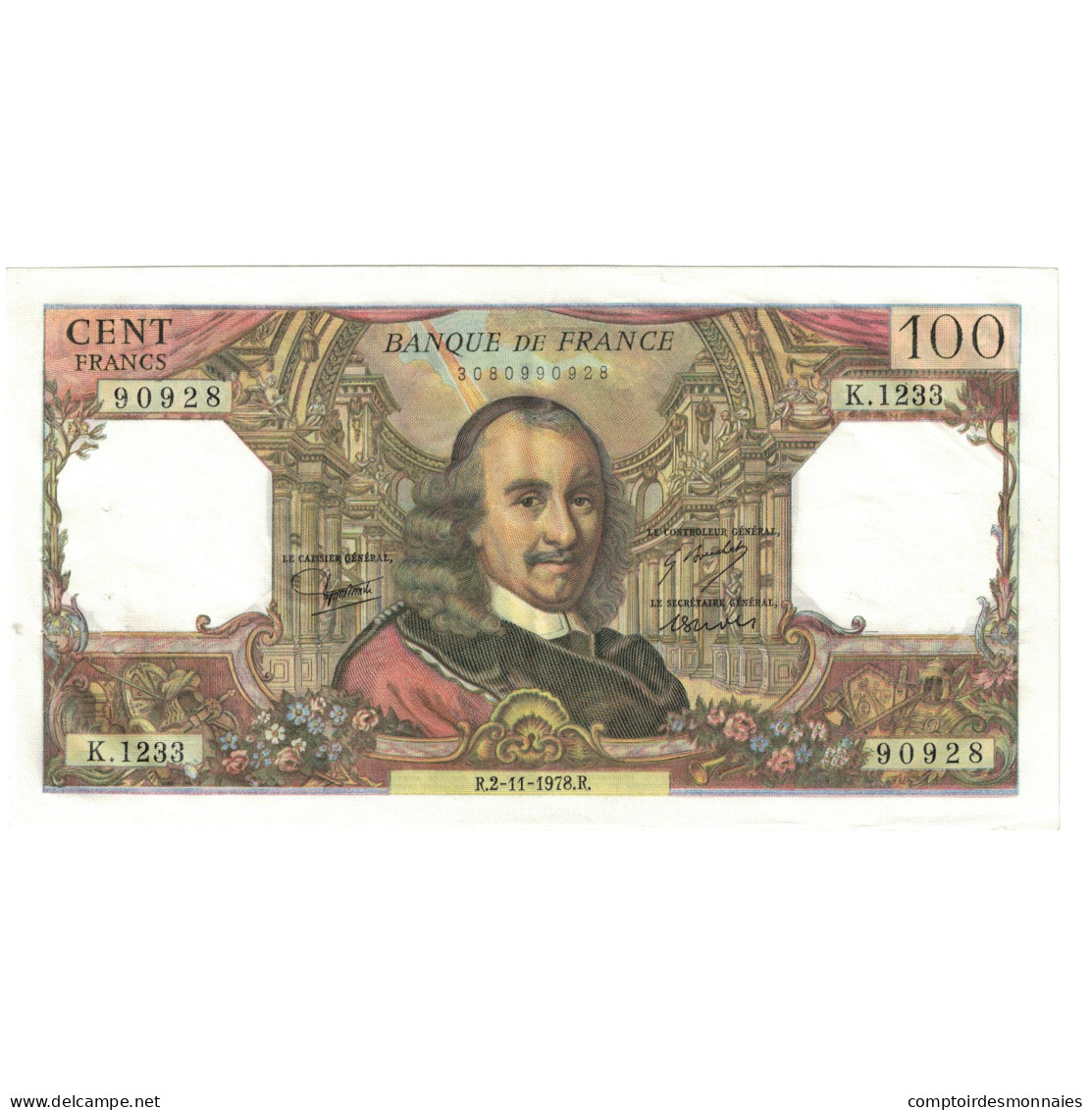 France, 100 Francs, Corneille, 1978, K.1233, SUP+, Fayette:65.64, KM:149f - 100 F 1964-1979 ''Corneille''