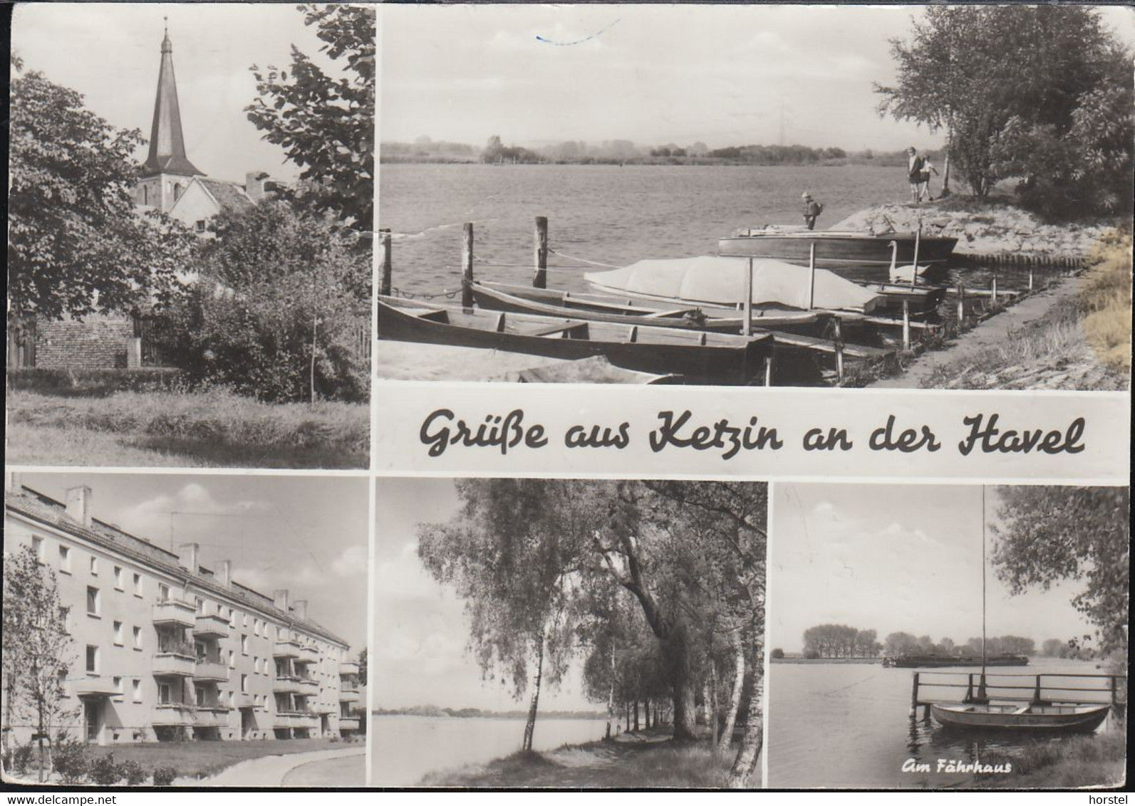 D-14669 Ketzin/Havel - Kreis Nauen - Alte Ansichten - Neubau-Siedlung - Am Fährhaus - Lastkahn - Nice Stamp - Ketzin